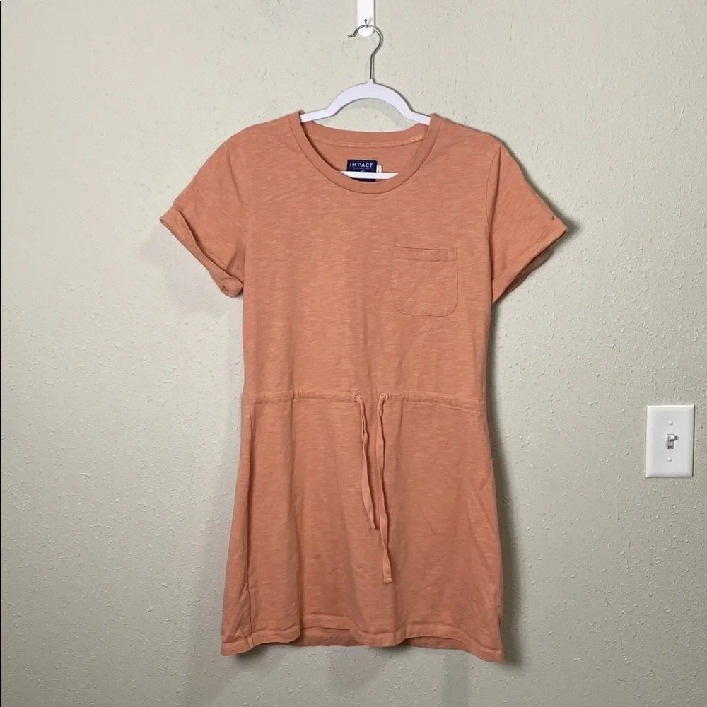 United By Blue Impact Collection Organic Cotton Casual T Shirt Dress Peach
